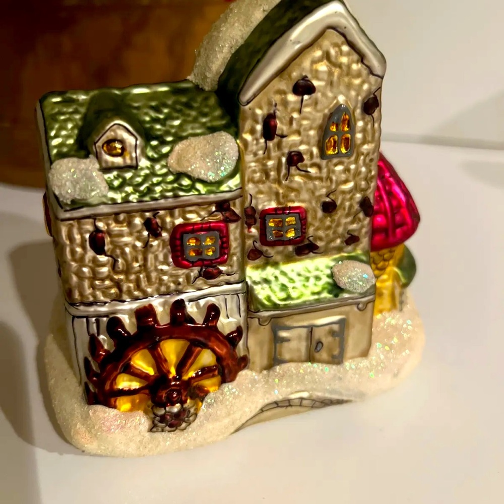 Department 56 Night Before Christmas Dickens Village Mill Glass Ornament 9808